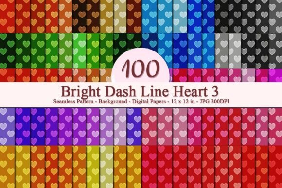 Bright Dash Line Heart 3 Pattern