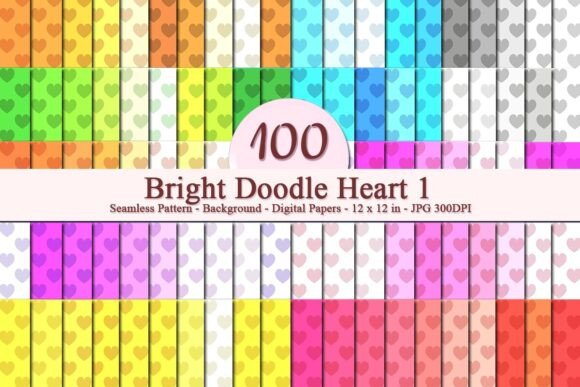 Bright Doodle Heart 1 Seamless Pattern: A Versatile Digital Design for Creative Projects