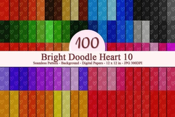 Bright Doodle Heart 10 Seamless Pattern: A Versatile Digital Asset for Modern Creators