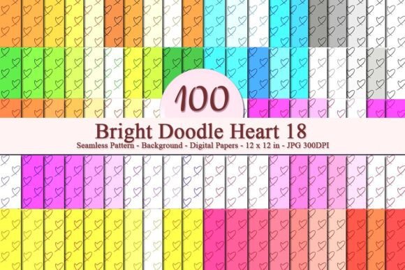 Bright Doodle Heart 18 Seamless Pattern: A Versatile Digital Asset for Creative Workflows