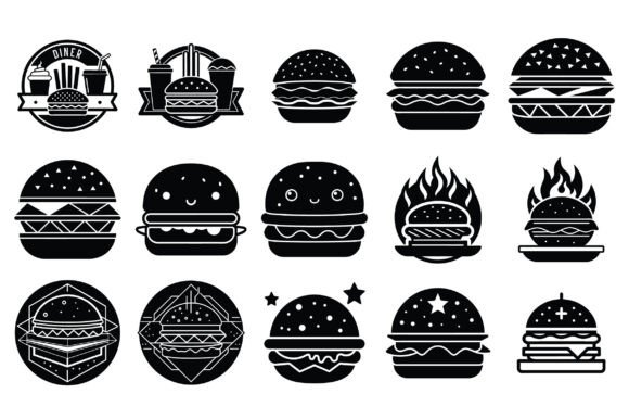 Burger Silhouette Vector