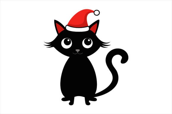 Christmas Cat with Tall Hat Icon Bundle