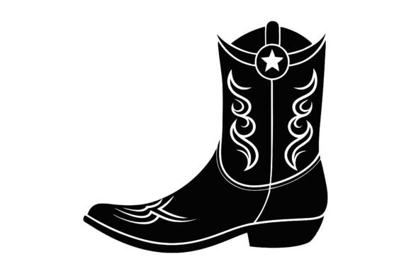 Cowboy Boot Silhouette Icon: A Versatile Design for Modern Workflows