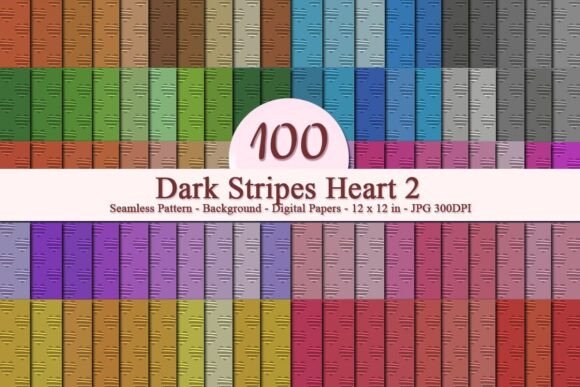 Dark Stripes Heart 2 Seamless Pattern: A Versatile Digital Design for Modern Creativity