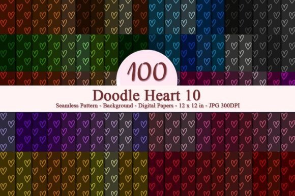 Doodle Heart 10 Seamless Pattern