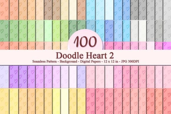 Doodle Heart 2 Seamless Pattern