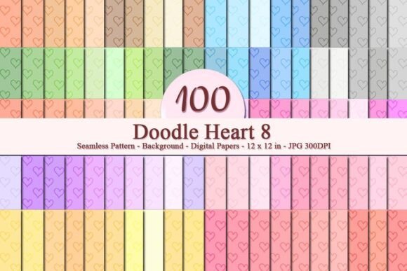 Doodle Heart 8 Seamless Pattern: A Versatile Digital Design for Every Project