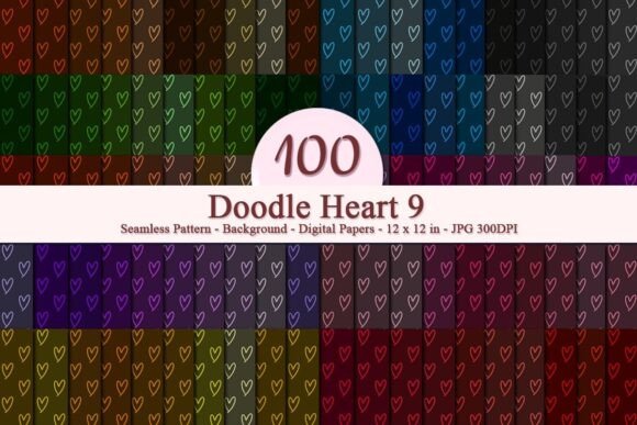 Doodle Heart 9 Seamless Pattern: A Versatile Digital Design for Every Project