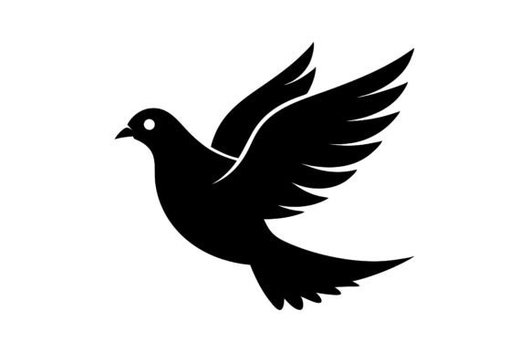 Flying Dove Silhouette Vector Icon