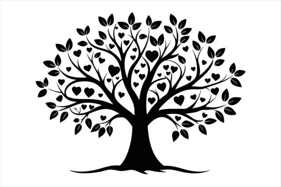 Heart-Shaped Leaves Tree Icon: A Symbol of Nature and Design