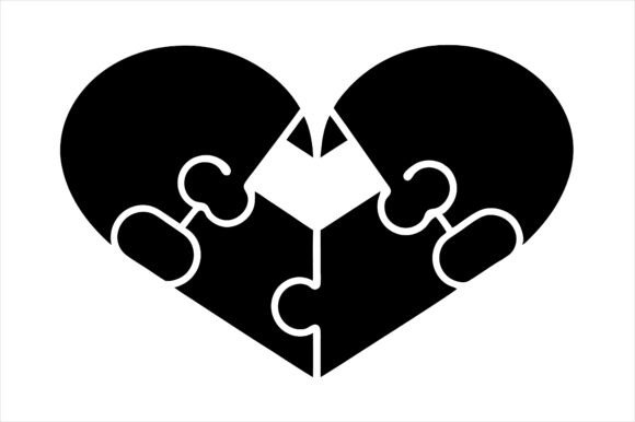 Interlocking Puzzle Heart Icon