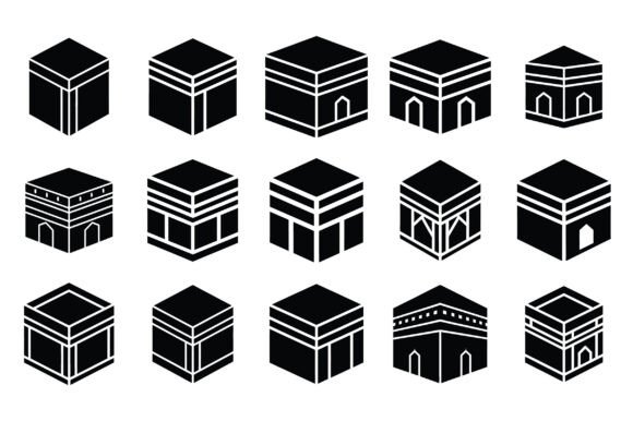 Minimal Kaaba Logo Silhouette Vector