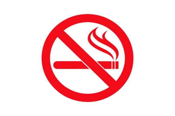 No Smoking Sign Silhouette Vector Icon: A Versatile Design for Modern Use