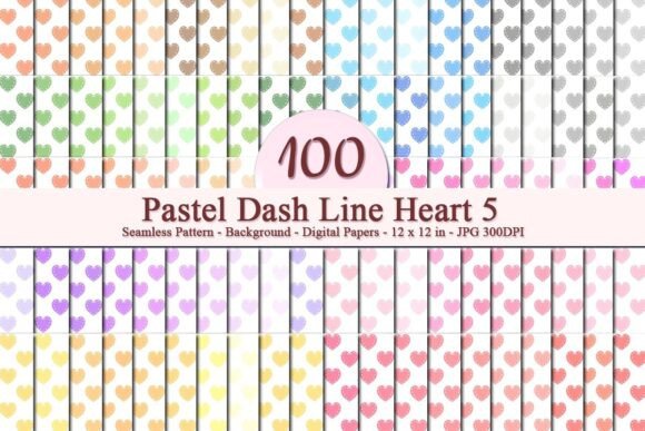 Pastel Dash Line Heart 5 Pattern: A Versatile Digital Design for Creative Projects