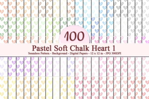 Pastel Soft Chalk Heart 1 Pattern: A Versatile Digital Design for Creative Projects