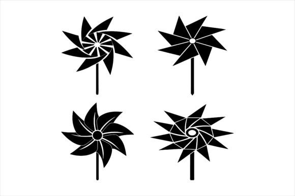 Pinwheel Icon Silhouette Vector Bundle: A Versatile Design Solution for Creators