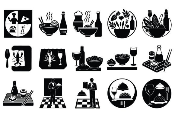 Restaurant Icon Silhouette Vector: A Versatile Tool for Modern Designers