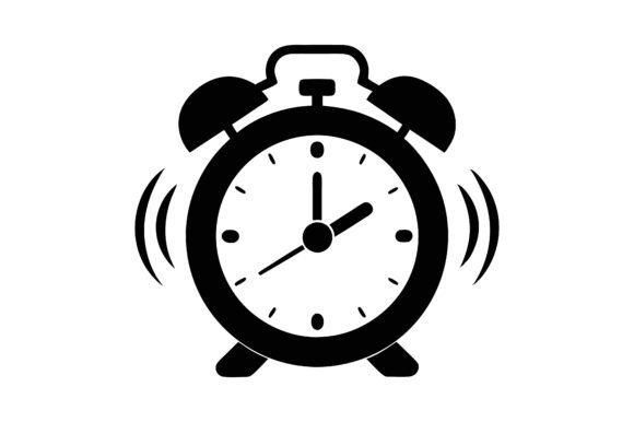 Ringing Alarm Clock Silhouette Vector