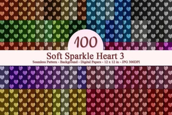 Soft Sparkle Heart 3 Seamless Pattern: A Versatile Digital Design for Creative Projects