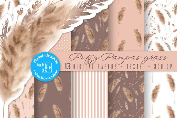 Watercolor PAMPAS Grass Digital Paper: A Strategic Tool for Creative and Business Use